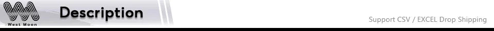 Header image with the word 'Description' and mention of support for CSV/Excel drop shipping.