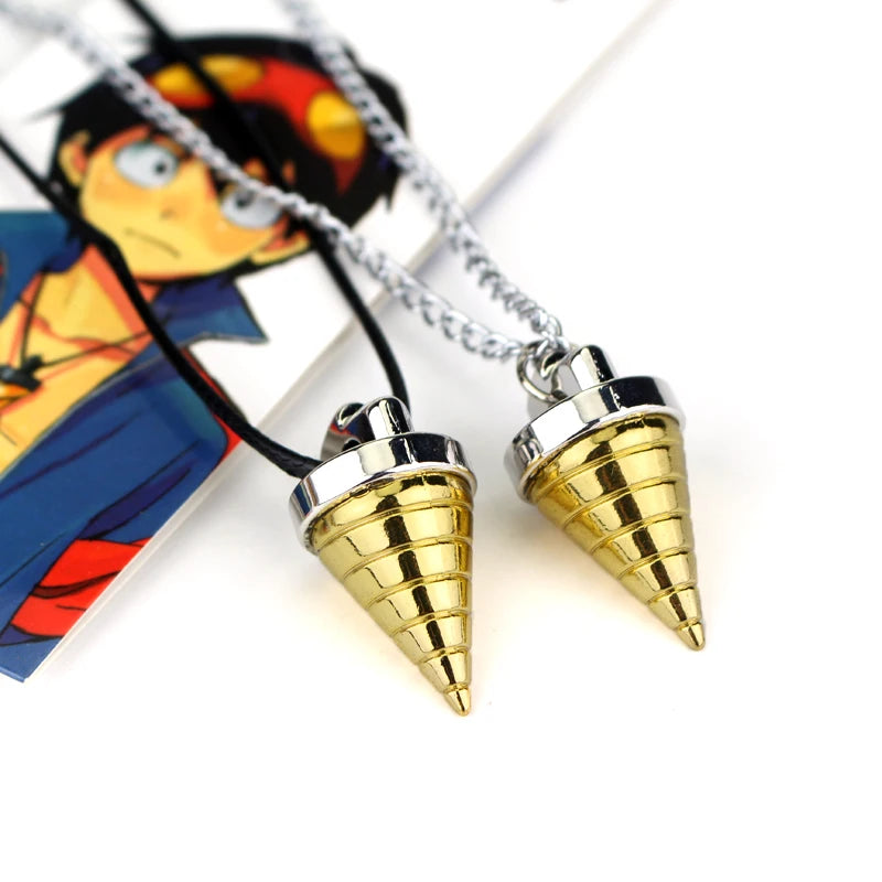 Cartoon Tengen Toppa Gurren Lagann Necklace Tengentoba Gulenlagan Core Drill Pendant Necklace Jewelry Accessories