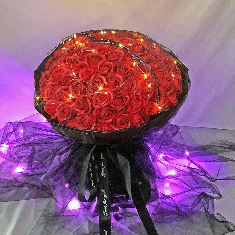 99/89/33 Flower Round Flower Box + Soap Flower Packaging Set Flower Gift Box Party Wedding Gift Valentine's Day Supplies
