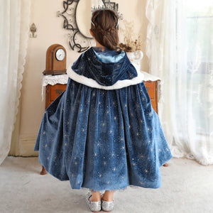 Girl Clothes Princess Cloak Hooded Coat Cape Cinderella Fancy Party Costume Clothes Winter Christmas New Year Children Dress