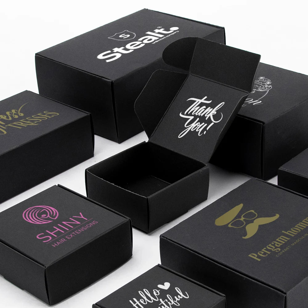 10pcs / kraft carton black white packaging carton Festival party gift box soap carton
