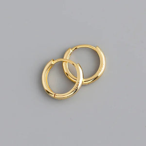 100% Real 925 Sterling Silver Minimalist Bohemian Round Ear Buckle for Women Punk Unisex Rock Hoop Earring Jewelry Accessories