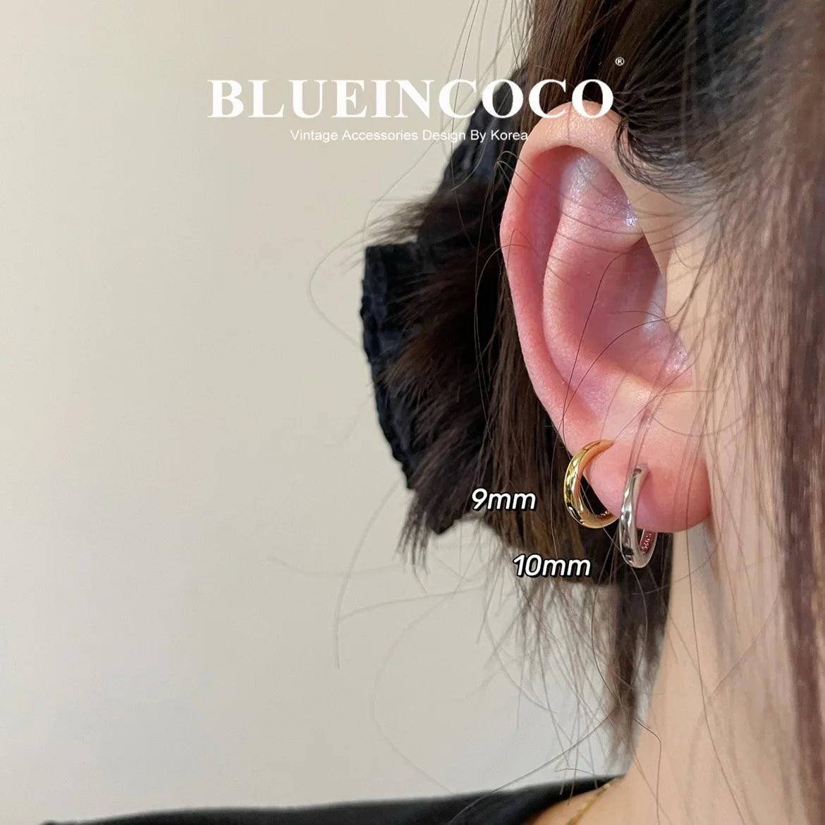 100% Real 925 Sterling Silver Minimalist Bohemian Round Ear Buckle for Women Punk Unisex Rock Hoop Earring Jewelry Accessories