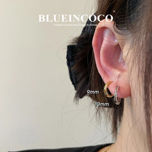 100% Real 925 Sterling Silver Minimalist Bohemian Round Ear Buckle for Women Punk Unisex Rock Hoop Earring Jewelry Accessories