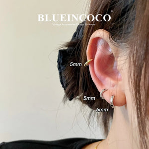 100% Real 925 Sterling Silver Minimalist Bohemian Round Ear Buckle for Women Punk Unisex Rock Hoop Earring Jewelry Accessories