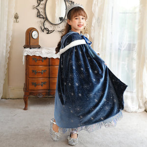 Girl Clothes Princess Cloak Hooded Coat Cape Cinderella Fancy Party Costume Clothes Winter Christmas New Year Children Dress