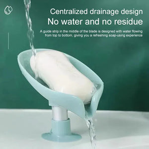Suction Cup Soap dish For bathroom Shower Portable Leaf Soap Holder Plastic Sponge Tray For Kitchen Bathroom accessories