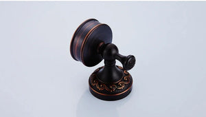 Black Bronze Bathroom Accessories Carving Bath Towel Shelves Toilet Brush Holder Soap Holder Toilet Paper Holder Bath Hardware