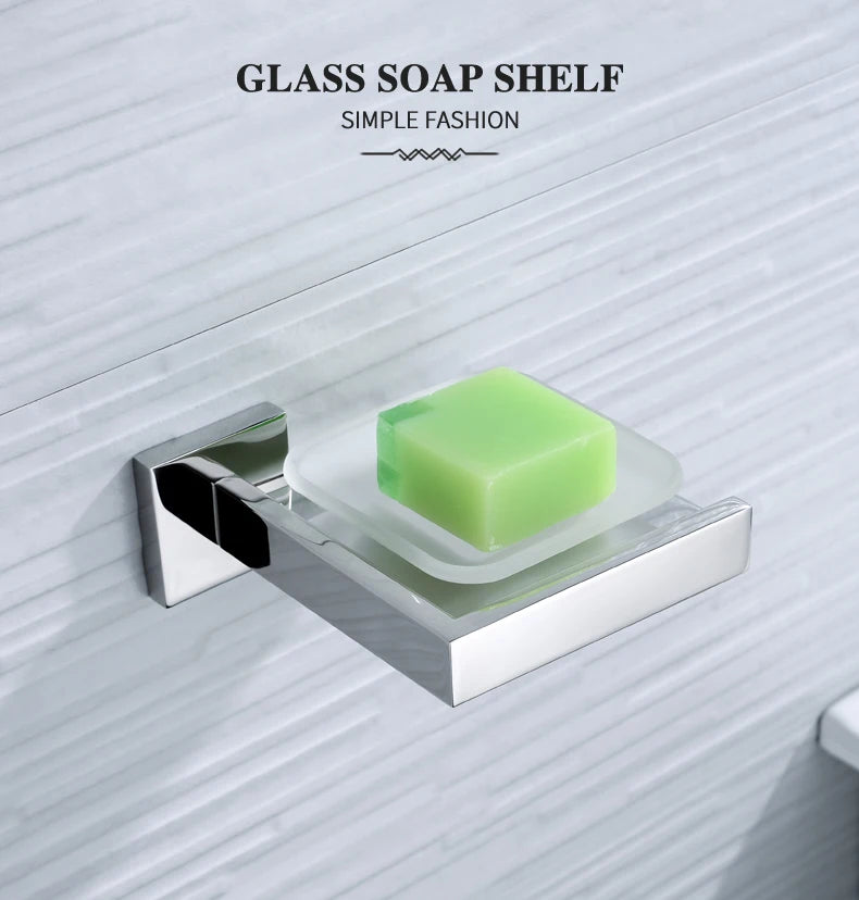 Bathroom Hardware Set SUS Stainless Steel Mirror Nickel Towel Rack Toilet Paper Holder Soap Holder Towel Bar Toilet Accessories