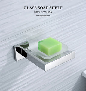 Bathroom Hardware Set SUS Stainless Steel Mirror Nickel Towel Rack Toilet Paper Holder Soap Holder Towel Bar Toilet Accessories