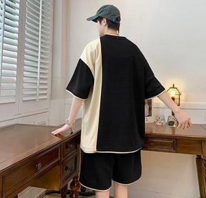 Clothes for Men Alphabet Top Jogging Sports Suits Brown Male T Shirt Sweatpants Shorts Sets Sweatshirt Tracksuit Stylish Loose S