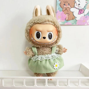 Only Clothes Cloth Blind Box Pendant Baby Clothes Cartoon Cute Plush Two-Piece Small Satchel Suit Vinyl Doll Conjoined Dress.