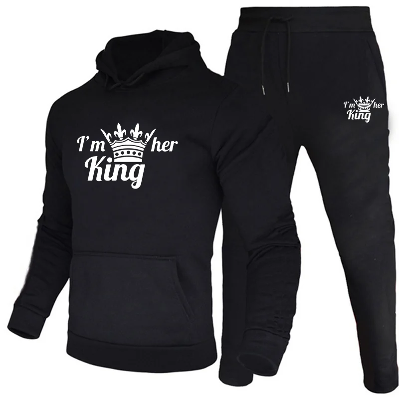 Men's Clothing Fashion Sportswear Sportswear Jogging Suit King Hooded Sportswear Suit Clothing Hoodie+Sweatpants Sportswear
