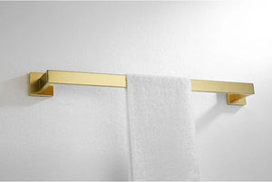 Stainless Steel Brushed Gold Towel Bar Rack Toilet Paper Holder Toilet Brush Robe Hook Soap Dish Bathroom Accessories Hardware
