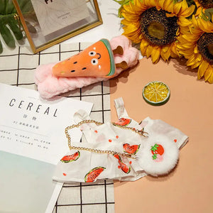 1set Clothes Suit Exquisite Soft Knitted Sweater DIY Accessories For 30cm Kawaii Yellow Duck Lalafanfan Plush Toys Stuffed Dolls