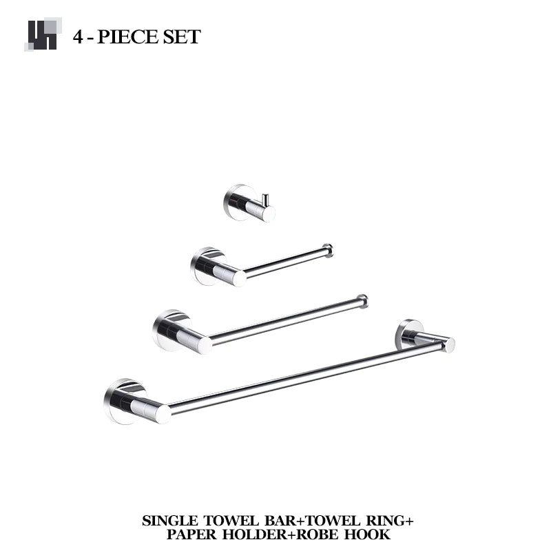 Bathroom Hardware 304 Stainless Steel Chrome Plated Towel Rack Toilet Paper Rack Soap Dish Rack Towel Bar Bathroom Accessories S