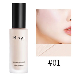 Hisy Cream Foundation, liquid formula, clear and moisturizing, full coverage for all skin tones, waterproof and long-lasting.