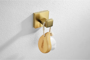 Stainless Steel Brushed Gold Towel Bar Rack Toilet Paper Holder Toilet Brush Robe Hook Soap Dish Bathroom Accessories Hardware