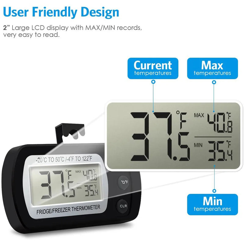 Refrigerator Fridge Thermometer Digital Freezer Room Thermometer WaterSPECIFICATIONSBrand Name: NoEnName_NullChoice: yesIs Smart Device: NoModel Number: Freezer ThermometerOrigin: Mainland ChinaProduct Type: THERMOMETERSThermometer TypRefrigerator Fridge Thermometer