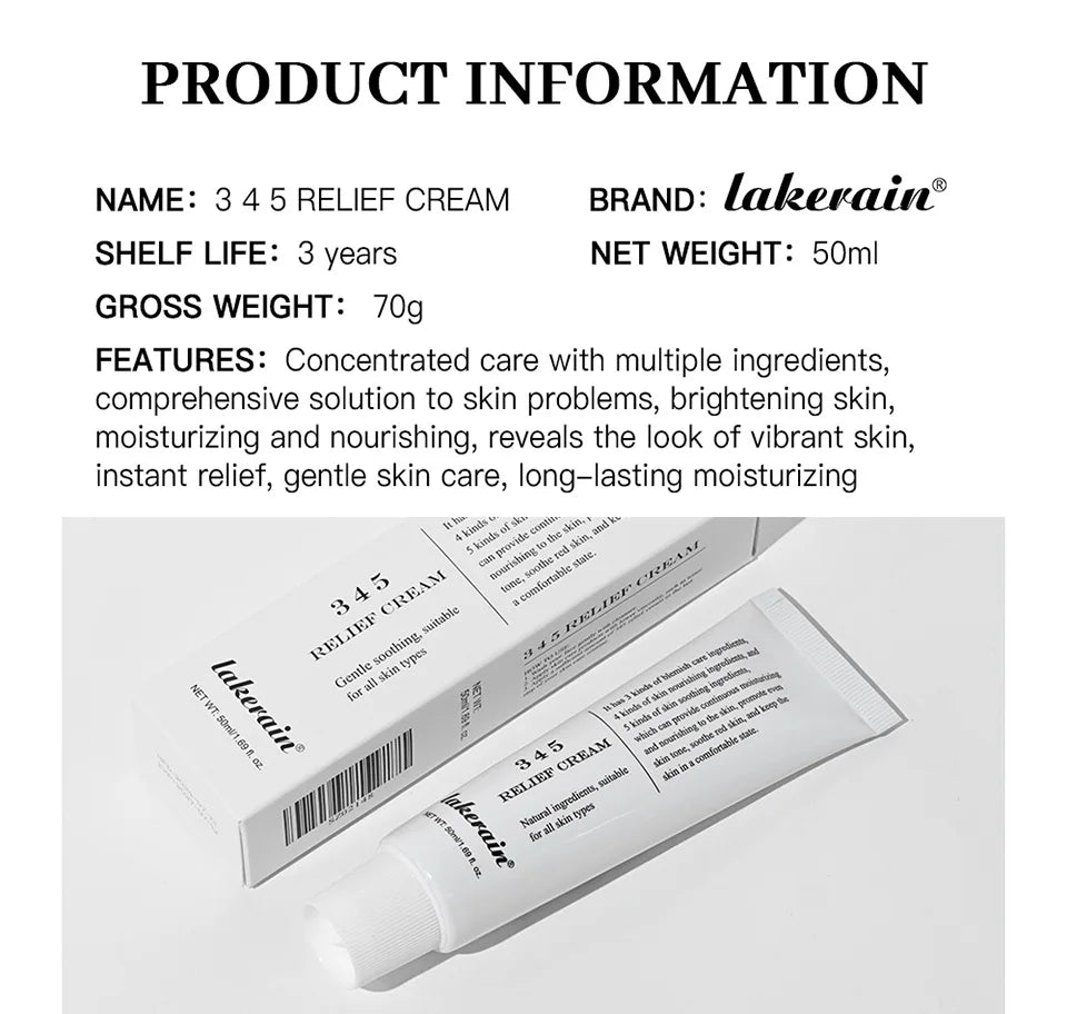 345 Relief Cream Moisturizing Blemishes Nourish The Skin And Provide Soothing Care Resulting In A Well-Rounded Skincare Solution