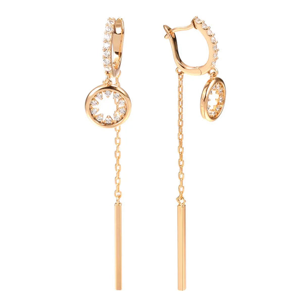 Real 14K Gold Jewelry Earring Women Fine Aros Mujer Oreja Pink Earrings for Women Orecchini 14 K Yellow Gold Bizuteria Jewelry