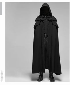 Medieval Cloak Men Women Hooded Cape Vintage Gothic Black Cloak Medieval Fantasy Viking Costume Halloween Cosplay Clothes