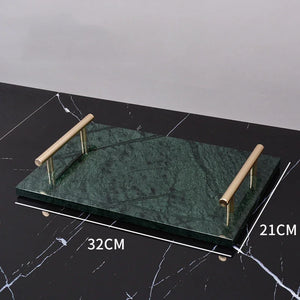 Wholesale Customized Dark Green Natural Marble Bathroom Set Nordic Light Luxury Tray Toothbrush Holder Soap Dispenser Kit
