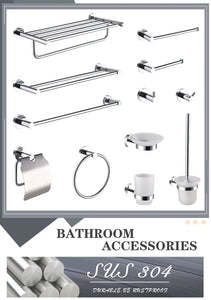 Bathroom Hardware 304 Stainless Steel Chrome Plated Towel Rack Toilet Paper Rack Soap Dish Rack Towel Bar Bathroom Accessories S