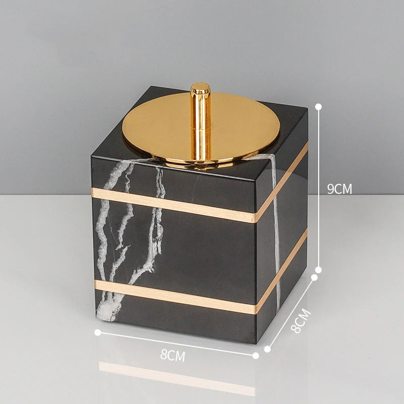 Black Nero Marquin Natural Marble Bathroom Accessories Luxury Gold Soap Dish Soap Dispenser Toothbrush Holder Tray Bathroom Set