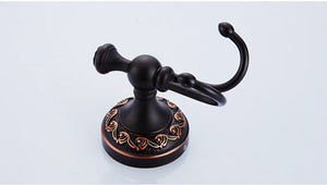 Black Bronze Bathroom Accessories Carving Bath Towel Shelves Toilet Brush Holder Soap Holder Toilet Paper Holder Bath Hardware