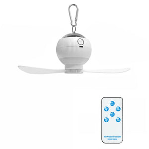 3 in 1 USB Rechargeable Ceiling Fans Light with Stars Projection Light for Outdoor Tent Camping Dormitory Room  Lamp