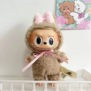 Only Clothes Cloth Blind Box Pendant Baby Clothes Cartoon Cute Plush Two-Piece Small Satchel Suit Vinyl Doll Conjoined Dress.