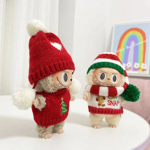 Only Clothes Cloth Blind Box Pendant Baby Clothes Cartoon Cute Plush Two-Piece Small Satchel Suit Vinyl Doll Conjoined Dress.
