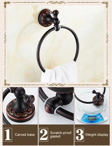 Black Bronze Bathroom Accessories Carving Bath Towel Shelves Toilet Brush Holder Soap Holder Toilet Paper Holder Bath Hardware