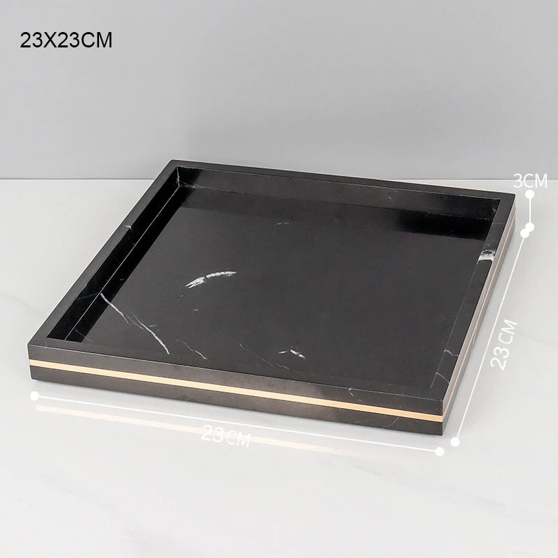 Black Nero Marquin Natural Marble Bathroom Accessories Luxury Gold Soap Dish Soap Dispenser Toothbrush Holder Tray Bathroom Set