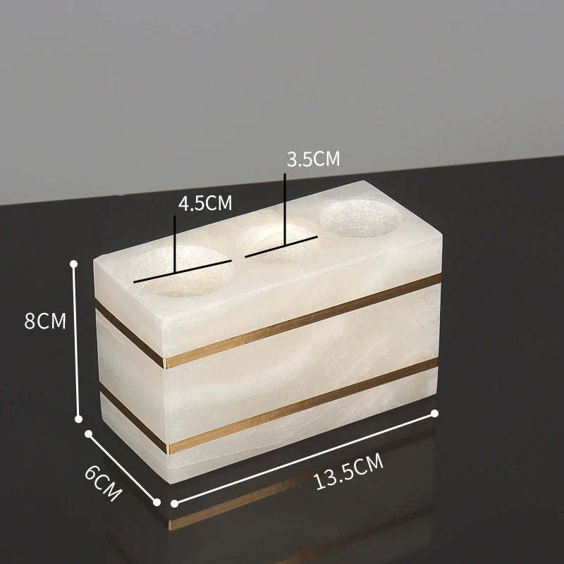 White Onyx Natural Marble Bathroom Accessories Luxury Golden Soap Dispenser Toothbrush Holder Soap Dish Tray Set for Bathroom