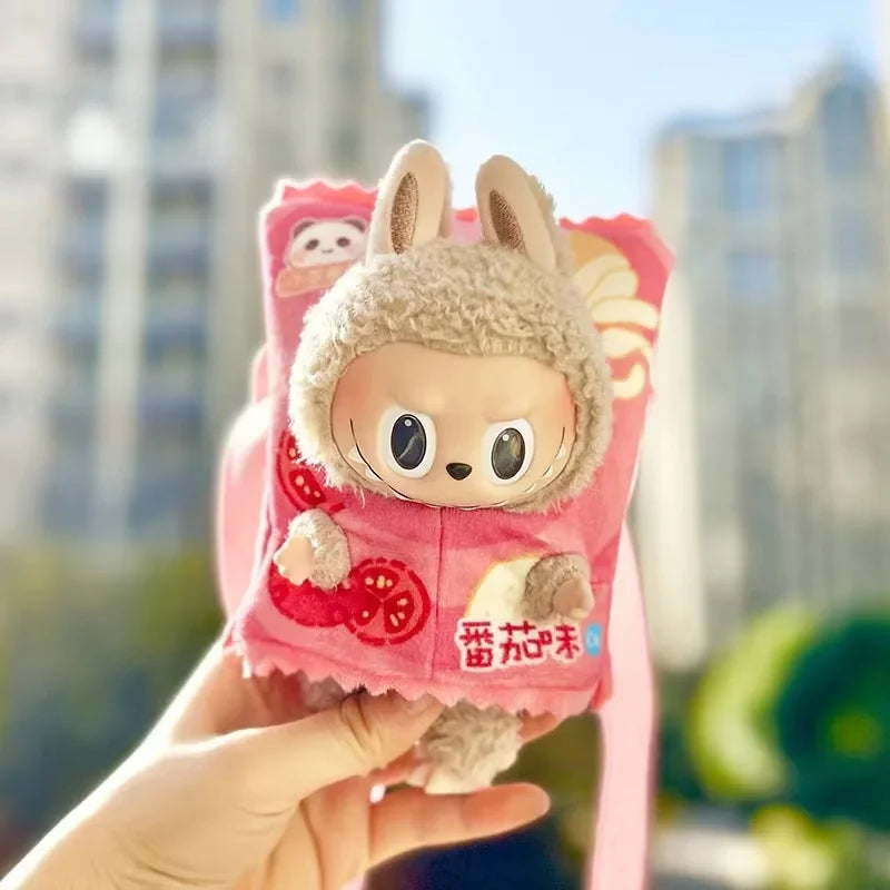 Only Clothes Cloth Blind Box Pendant Baby Clothes Cartoon Cute Plush Two-Piece Small Satchel Suit Vinyl Doll Conjoined Dress.