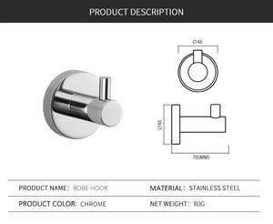 Mirror Chrome Bathroom Hardware 304 Stainless Steel Towel Rack Toilet Paper Holder Soap Holder Towel Bar Toilet Accessories