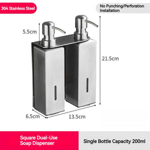 Stainless Steel Bathroom Accessories Liquid Soap Dispensers Single Bottle 200ml Perforated Installation Modern Minimalist Design