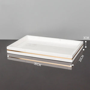 Volakos White Natural Marble Bathroom Accessories Golden Luxury Soap Dish Soap Dispenser Toothbrush Holder Tray Bathroom Set