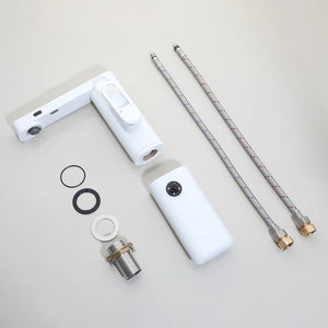 SINLAKU Bathroom Basin Sensor Faucet With Foam Soap Dispenser Deck Mounted Single Hole Stream Outlet Touch Free Mixer Taps