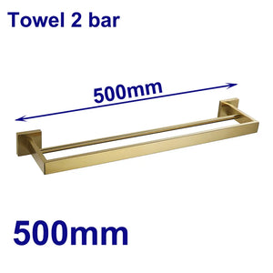 Stainless Steel Brushed Gold Towel Bar Rack Toilet Paper Holder Toilet Brush Robe Hook Soap Dish Bathroom Accessories Hardware