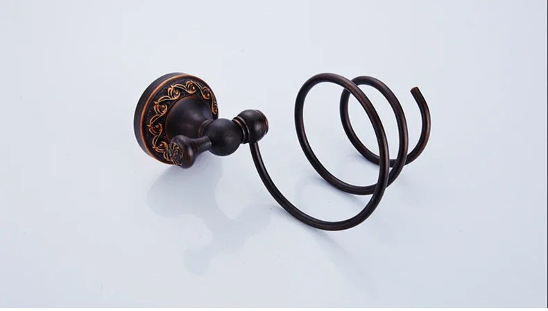 Black Bronze Bathroom Accessories Carving Bath Towel Shelves Toilet Brush Holder Soap Holder Toilet Paper Holder Bath Hardware
