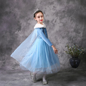 Girl Clothes Princess Cloak Hooded Coat Cape Cinderella Fancy Party Costume Clothes Winter Christmas New Year Children Dress