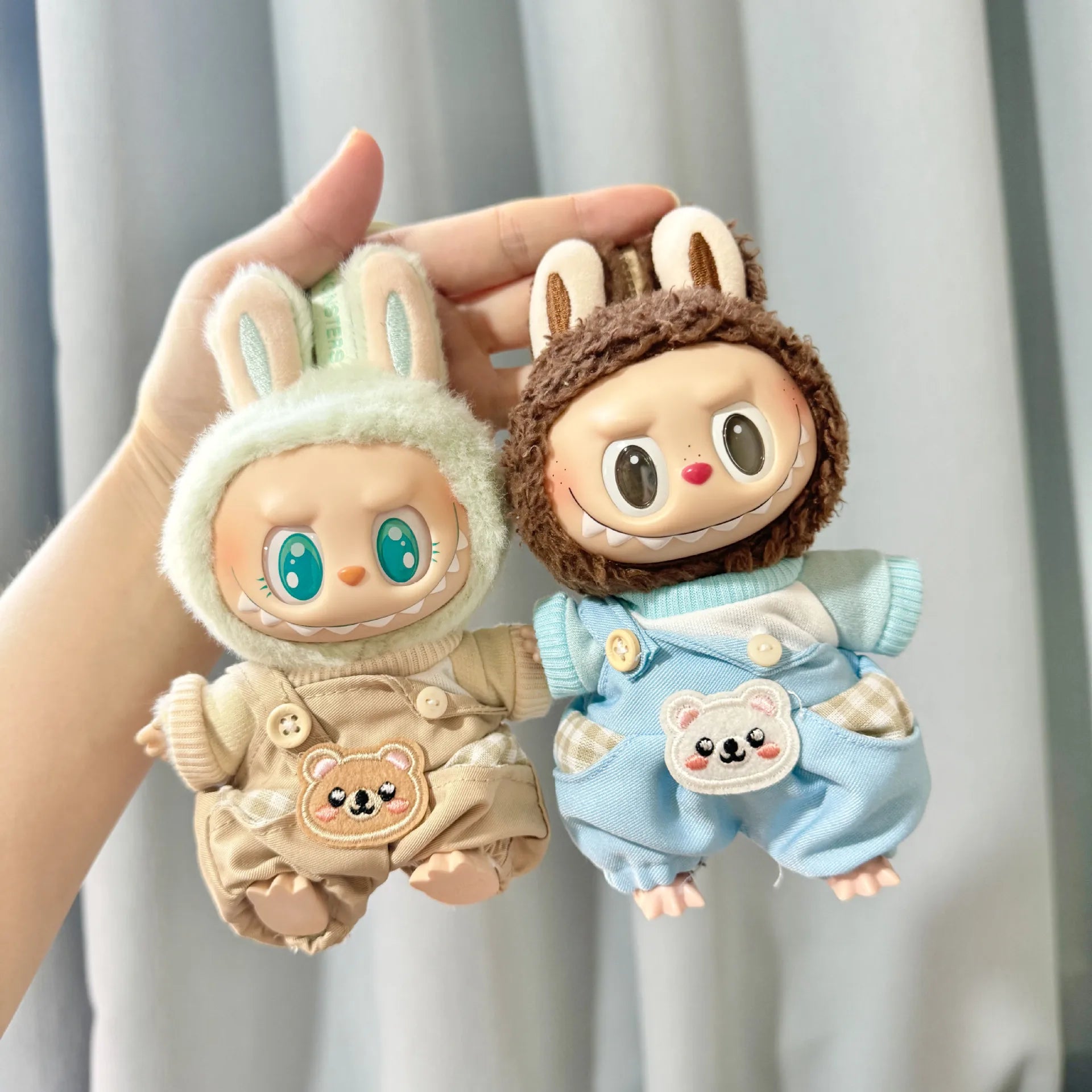 Only Clothes Cloth Blind Box Pendant Baby Clothes Cartoon Cute Plush Two-Piece Small Satchel Suit Vinyl Doll Conjoined Dress.