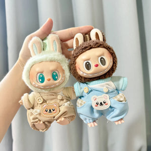 Only Clothes Cloth Blind Box Pendant Baby Clothes Cartoon Cute Plush Two-Piece Small Satchel Suit Vinyl Doll Conjoined Dress.