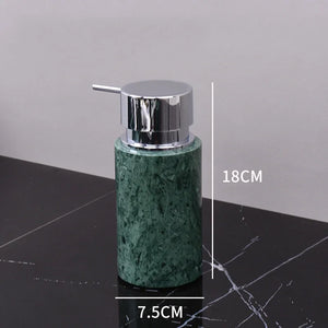 Wholesale Customized Dark Green Natural Marble Bathroom Set Nordic Light Luxury Tray Toothbrush Holder Soap Dispenser Kit