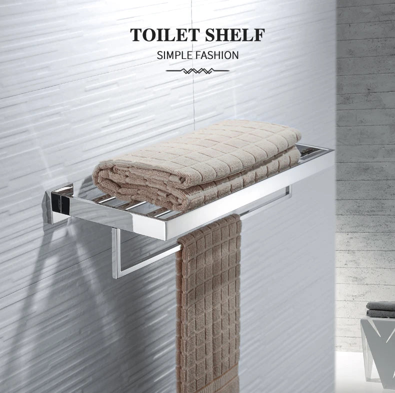Bathroom Hardware Set SUS Stainless Steel Mirror Nickel Towel Rack Toilet Paper Holder Soap Holder Towel Bar Toilet Accessories