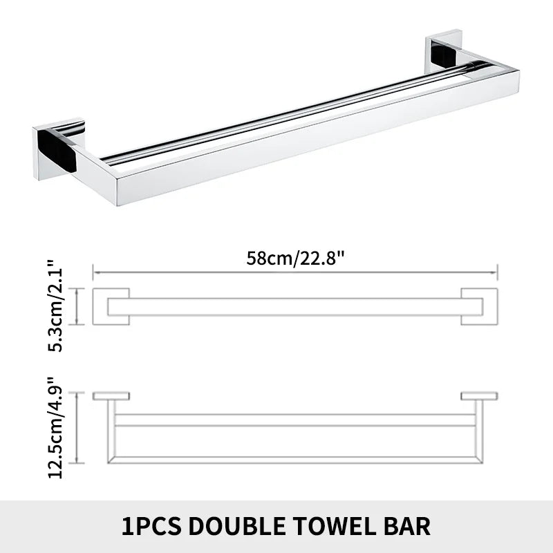 Bathroom Hardware Set SUS Stainless Steel Mirror Nickel Towel Rack Toilet Paper Holder Soap Holder Towel Bar Toilet Accessories