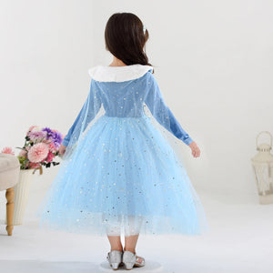 Girl Clothes Princess Cloak Hooded Coat Cape Cinderella Fancy Party Costume Clothes Winter Christmas New Year Children Dress